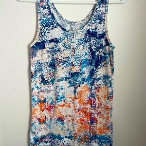 SOLD || Blue and orange patterned tank top